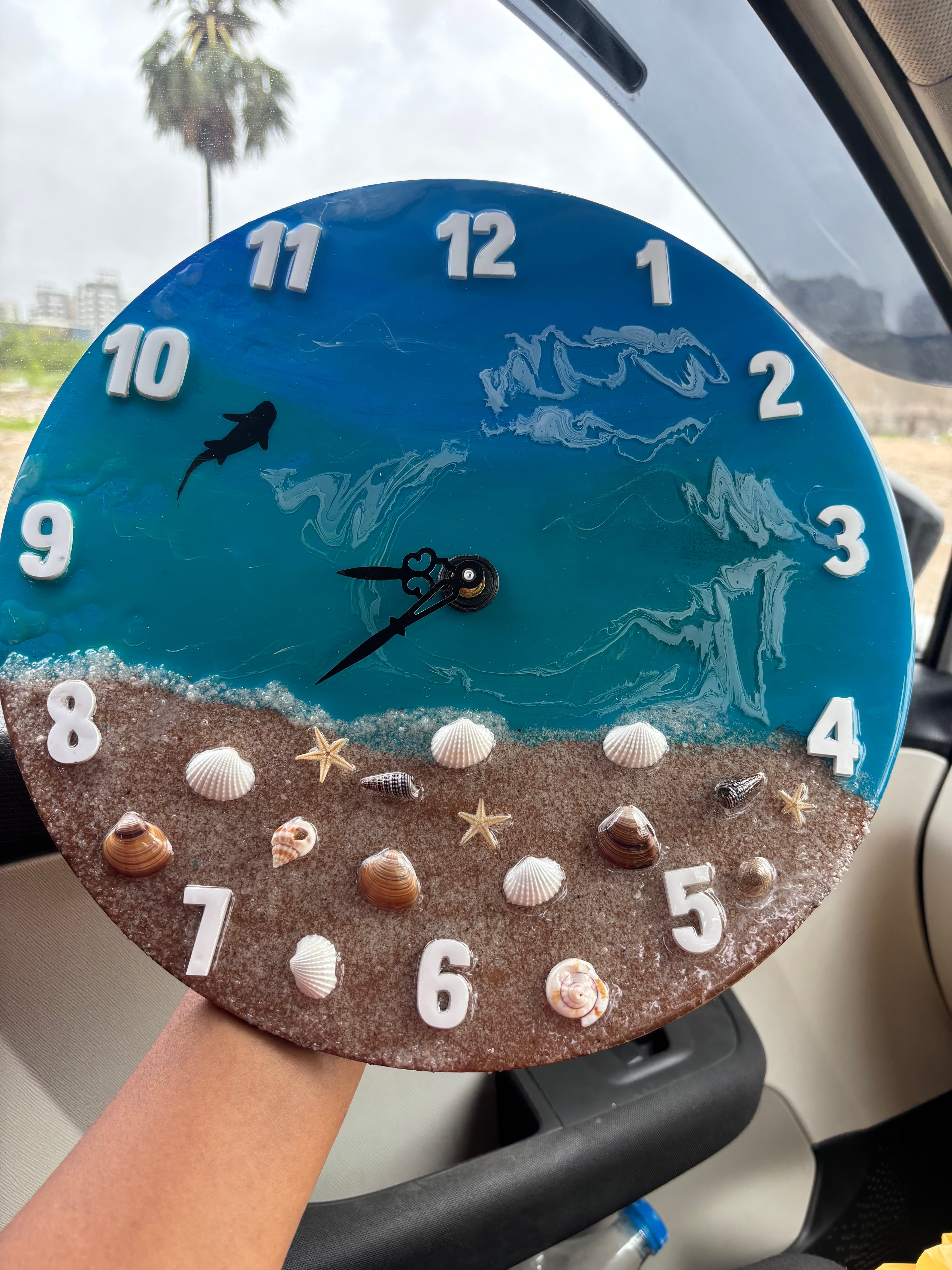 Ocean Breeze Resin Wall Clock